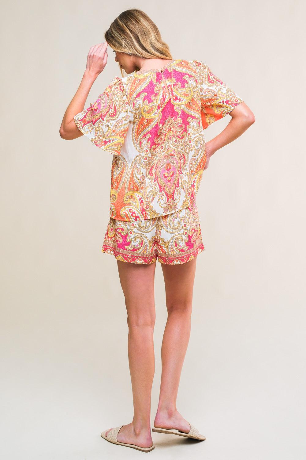 SCARLET SYMPHONY WOVEN TOP AND SHORT SET Flying Tomato