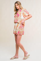 SCARLET SYMPHONY WOVEN TOP AND SHORT SET Flying Tomato