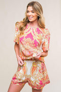 SCARLET SYMPHONY WOVEN TOP AND SHORT SET Flying Tomato