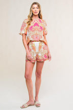 SCARLET SYMPHONY WOVEN TOP AND SHORT SET Flying Tomato
