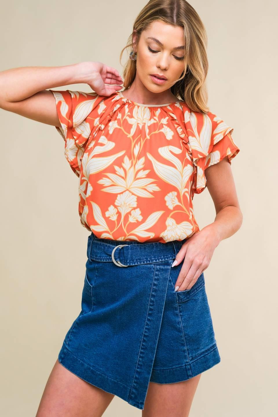 INTO THE SKY WOVEN TOP Flying Tomato