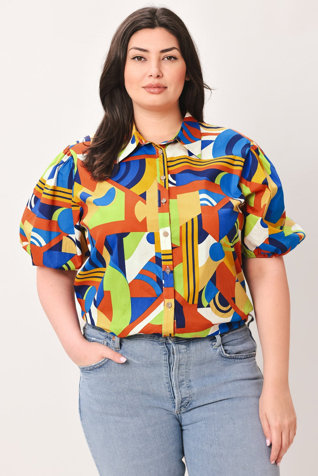 HEART ON DISPLAY WOVEN TOP Flying Tomato
