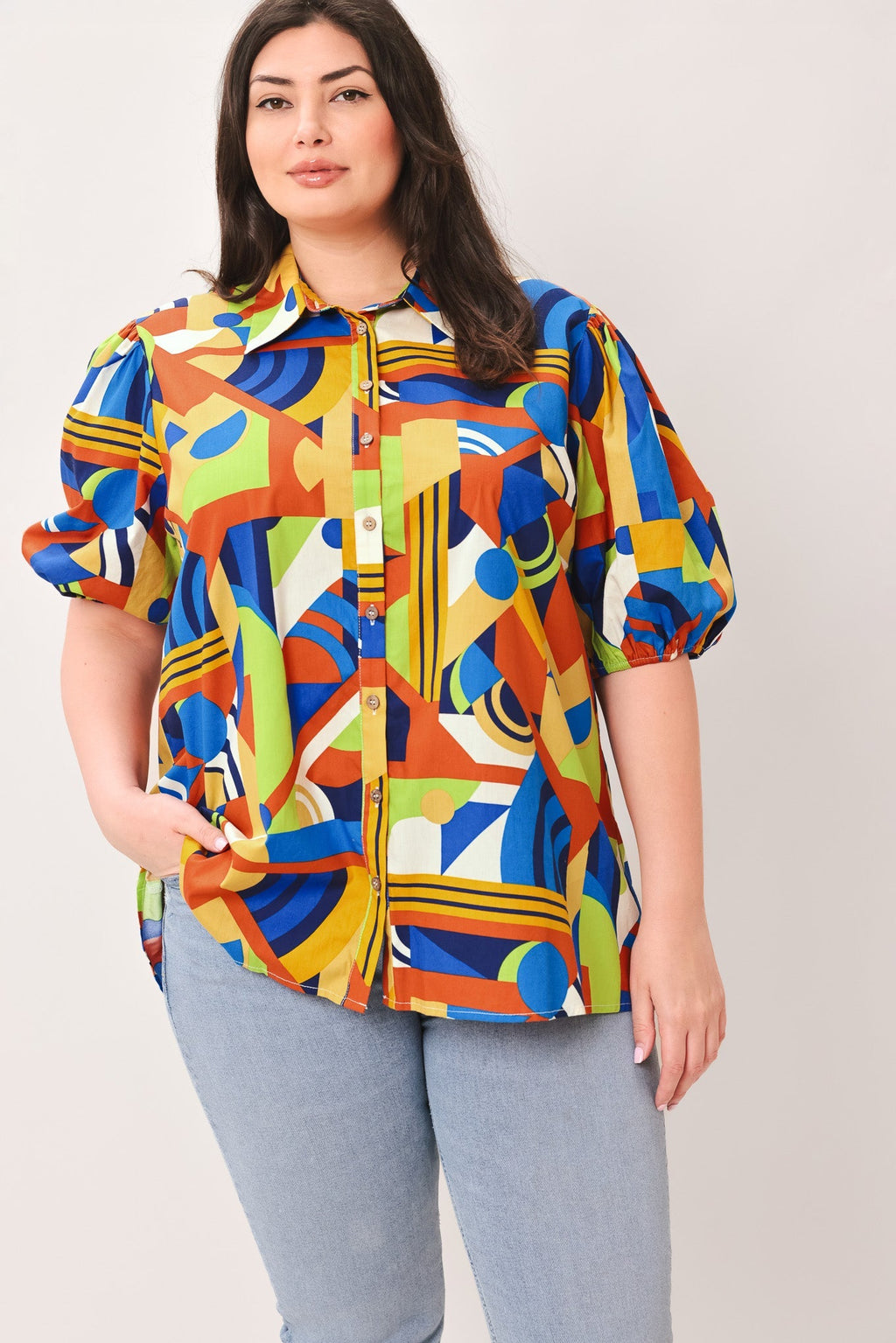 HEART ON DISPLAY WOVEN TOP Flying Tomato