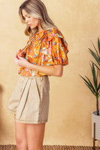 TOTAL FRILL WOVEN TOP Flying Tomato