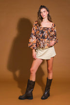 BEAMING PERFECTION WOVEN TOP Flying Tomato