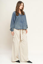 MUSING ABOUT YOU DENIM TOP Flying Tomato