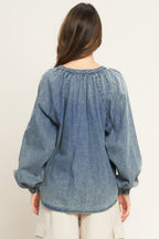 MUSING ABOUT YOU DENIM TOP Flying Tomato