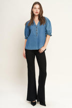 CLOSER TO YOU DENIM TOP Flying Tomato