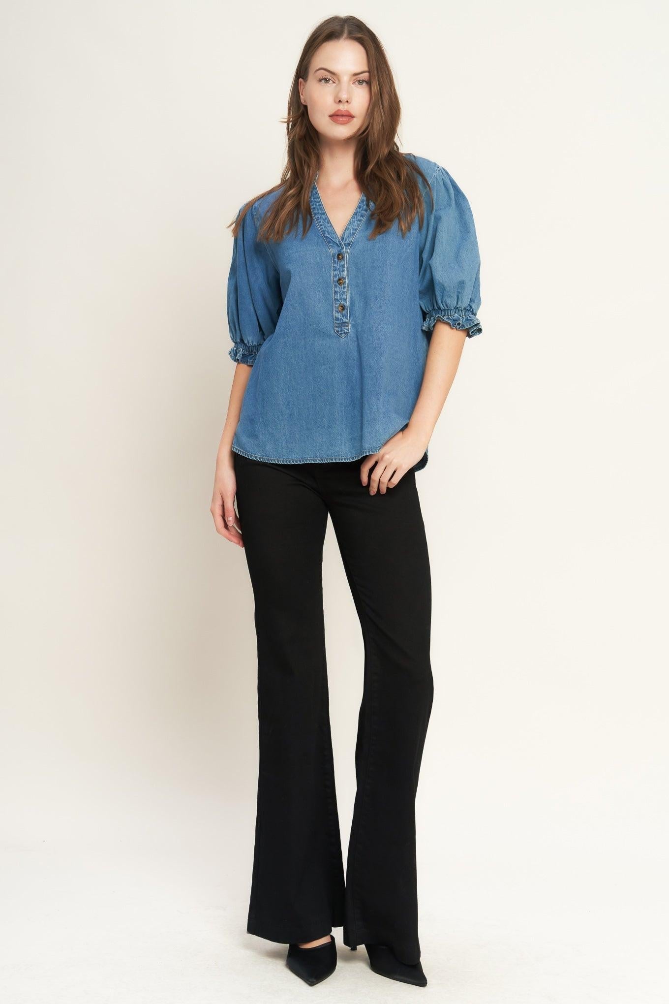 CLOSER TO YOU DENIM TOP Flying Tomato