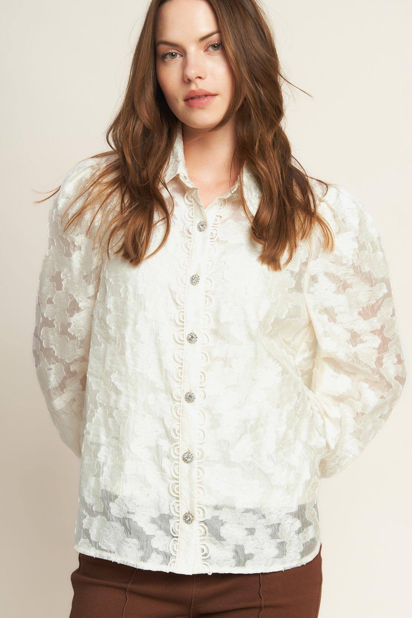 LUMINOUS GLOW WOVEN TOP Flying Tomato