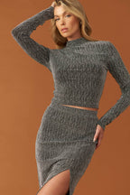 BRUNCH AT NOON EMBELLISHED TOP AND SKIRT SET Flying Tomato