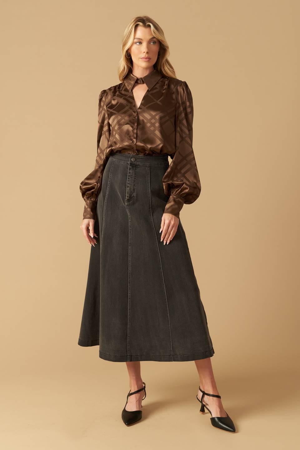 THE ART OF BALANCE WOVEN SATIN TOP Flying Tomato