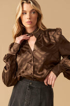 THE ART OF BALANCE WOVEN SATIN TOP Flying Tomato
