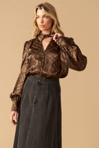 THE ART OF BALANCE WOVEN SATIN TOP Flying Tomato