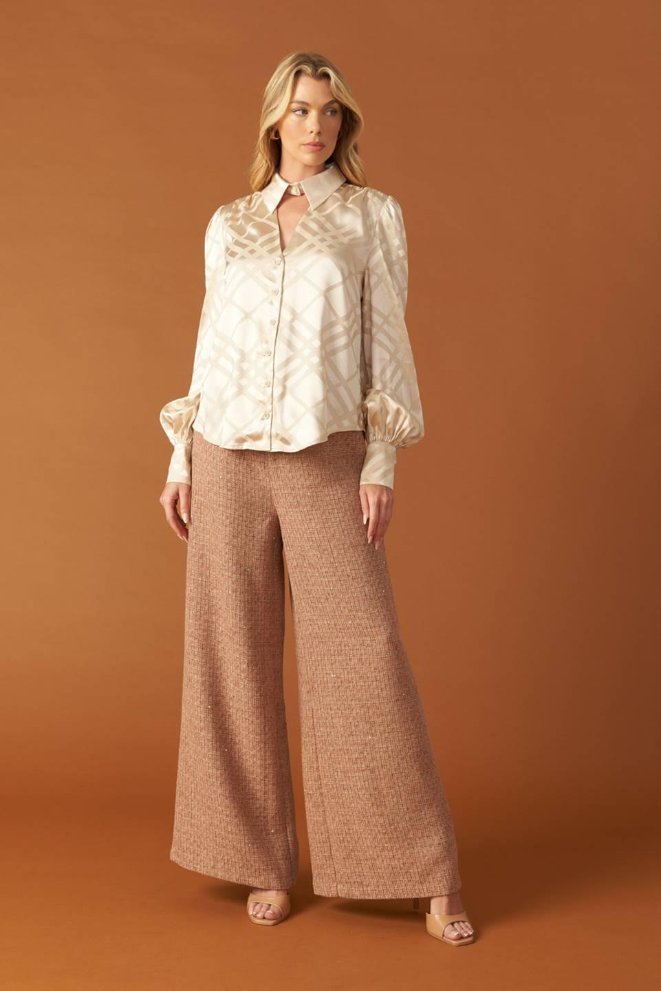 THE ART OF BALANCE WOVEN SATIN TOP Flying Tomato