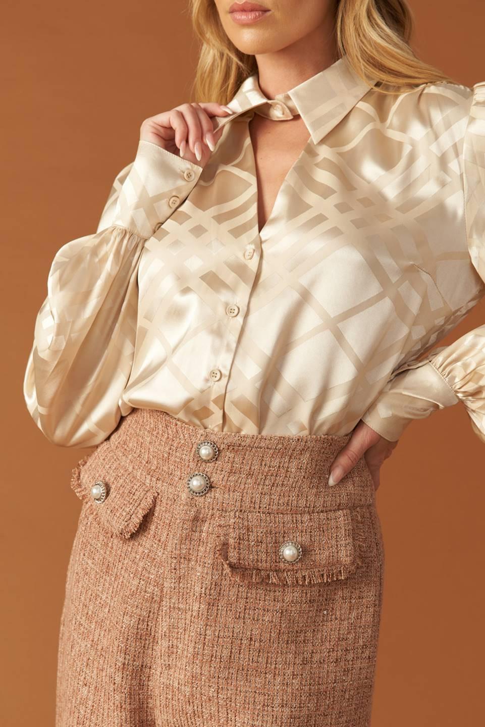 THE ART OF BALANCE WOVEN SATIN TOP Flying Tomato