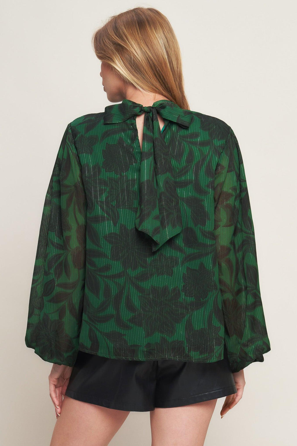 NOIR LEAF GREEN WOVEN TOP Flying Tomato