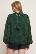 NOIR LEAF GREEN WOVEN TOP Flying Tomato