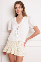 WHAT WILL BE EYELET WOVEN TOP Flying Tomato