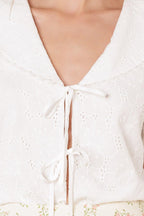 WHAT WILL BE EYELET WOVEN TOP Flying Tomato