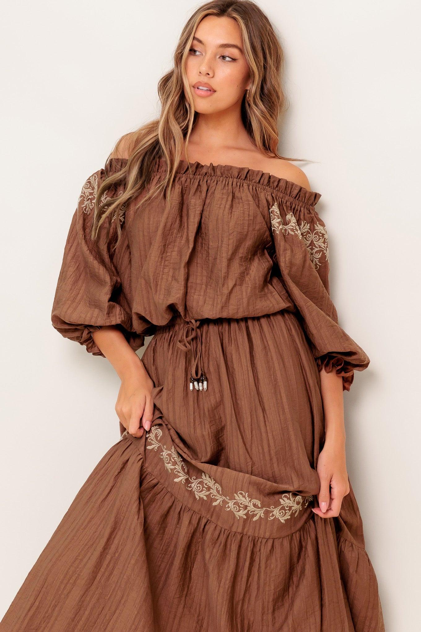 FULL SPEED AHEAD BROWN WOVEN TOP Flying Tomato