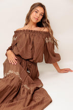 FULL SPEED AHEAD BROWN WOVEN TOP Flying Tomato