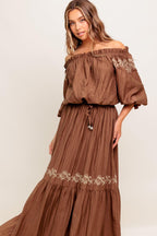 FULL SPEED AHEAD BROWN WOVEN TOP Flying Tomato
