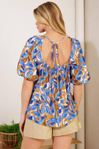 JUST HAVING FUN BLUE WOVEN TOP Flying Tomato
