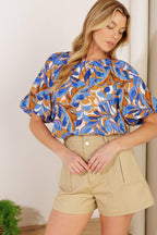 JUST HAVING FUN BLUE WOVEN TOP Flying Tomato