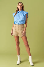 CREATING MEMORIES WOVEN CROP TOP Flying Tomato