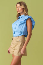 CREATING MEMORIES WOVEN CROP TOP Flying Tomato