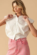 CREATING MEMORIES WOVEN CROP TOP Flying Tomato