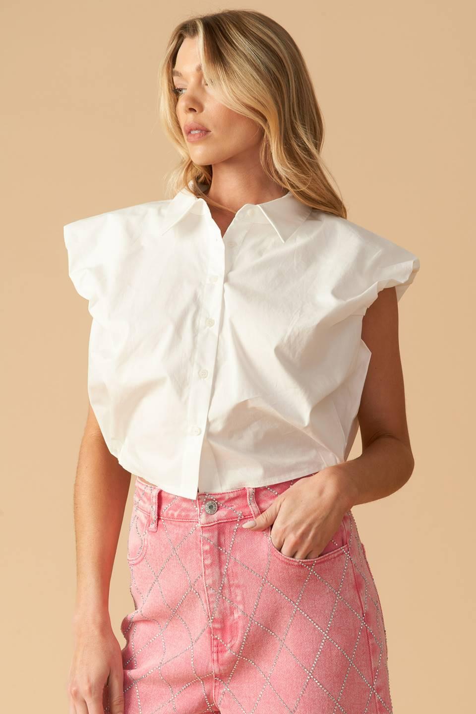 CREATING MEMORIES WOVEN CROP TOP Flying Tomato