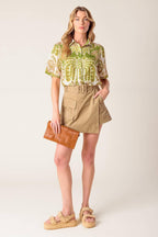 DISTANT ECHOES GREEN WOVEN SHIRT Flying Tomato