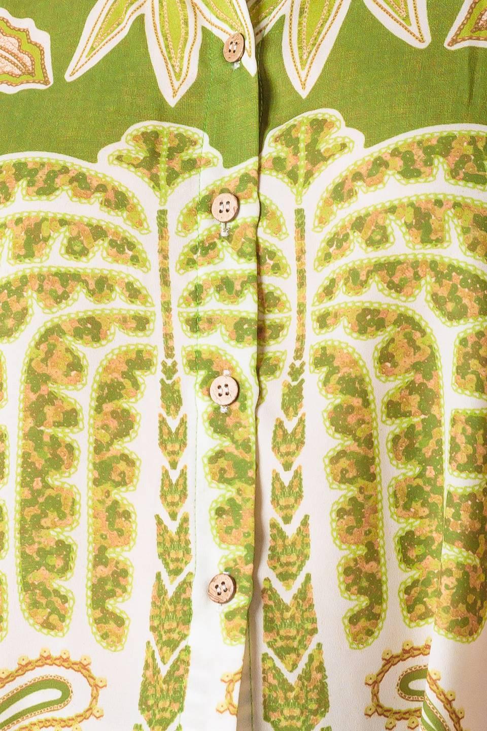 DISTANT ECHOES GREEN WOVEN SHIRT Flying Tomato