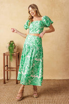 DESTINED FOR MORE WOVEN TOP AND SKIRT SET Flying Tomato