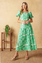 DESTINED FOR MORE WOVEN TOP AND SKIRT SET Flying Tomato