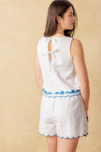 CONFIDENT SENSATION WOVEN TOP AND SHORT SET Flying Tomato
