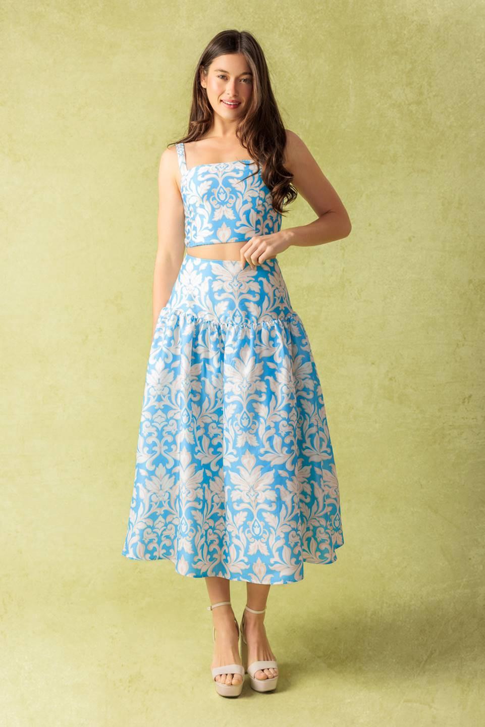 LITTLE MOMENTS WOVEN TOP AND SKIRT SET Flying Tomato