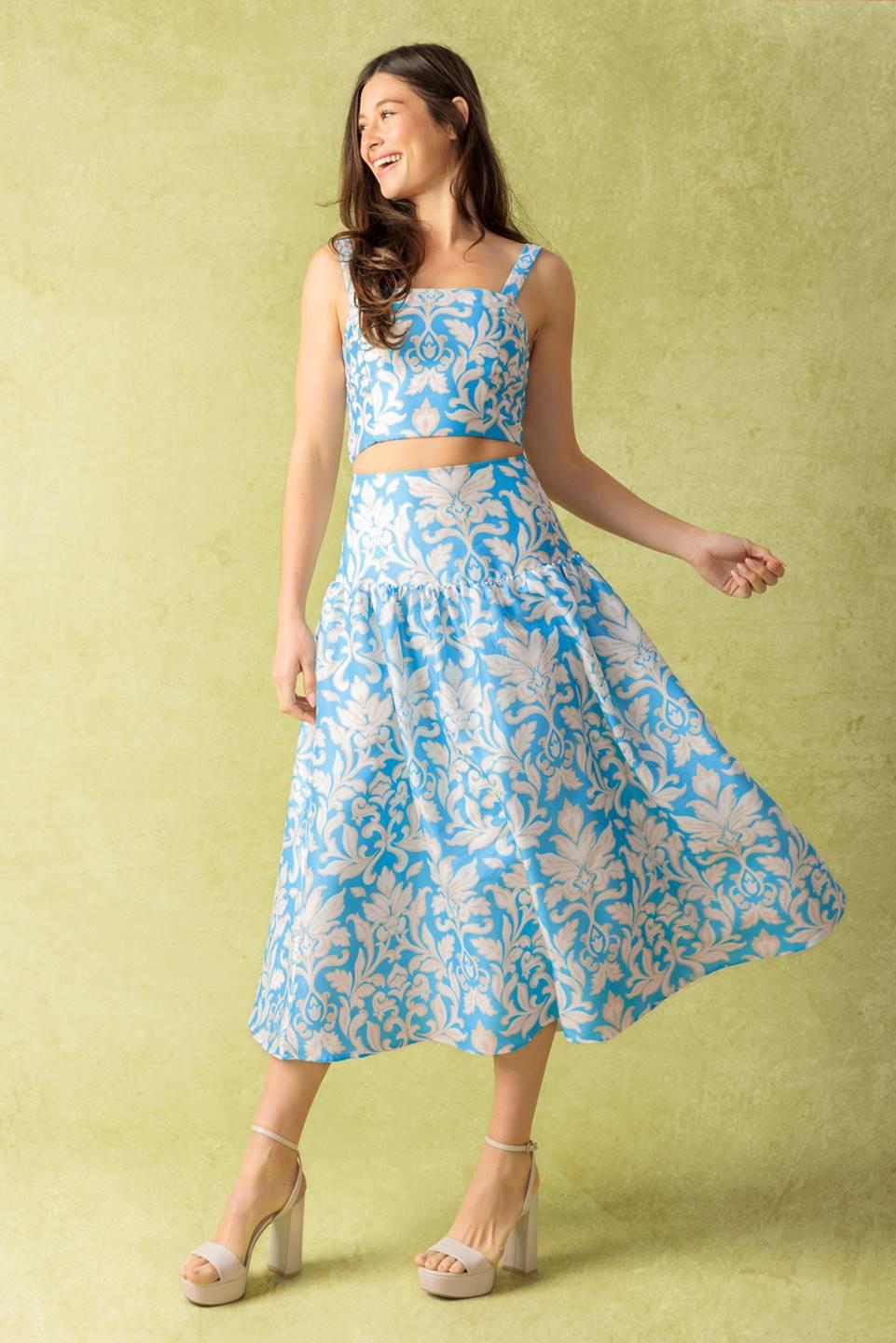 LITTLE MOMENTS WOVEN TOP AND SKIRT SET Flying Tomato