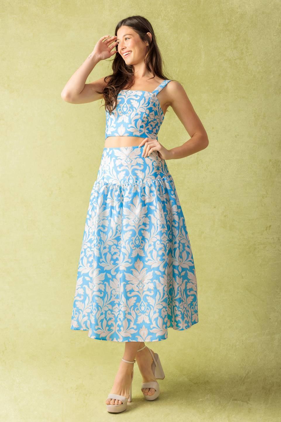 LITTLE MOMENTS WOVEN TOP AND SKIRT SET Flying Tomato