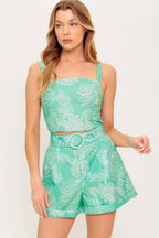 FEELS LIKE FREEDOM MINT WOVEN TOP AND SHORT SET Flying Tomato