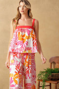 OVER YOU AGAIN WOVEN TOP AND PANT SET Flying Tomato