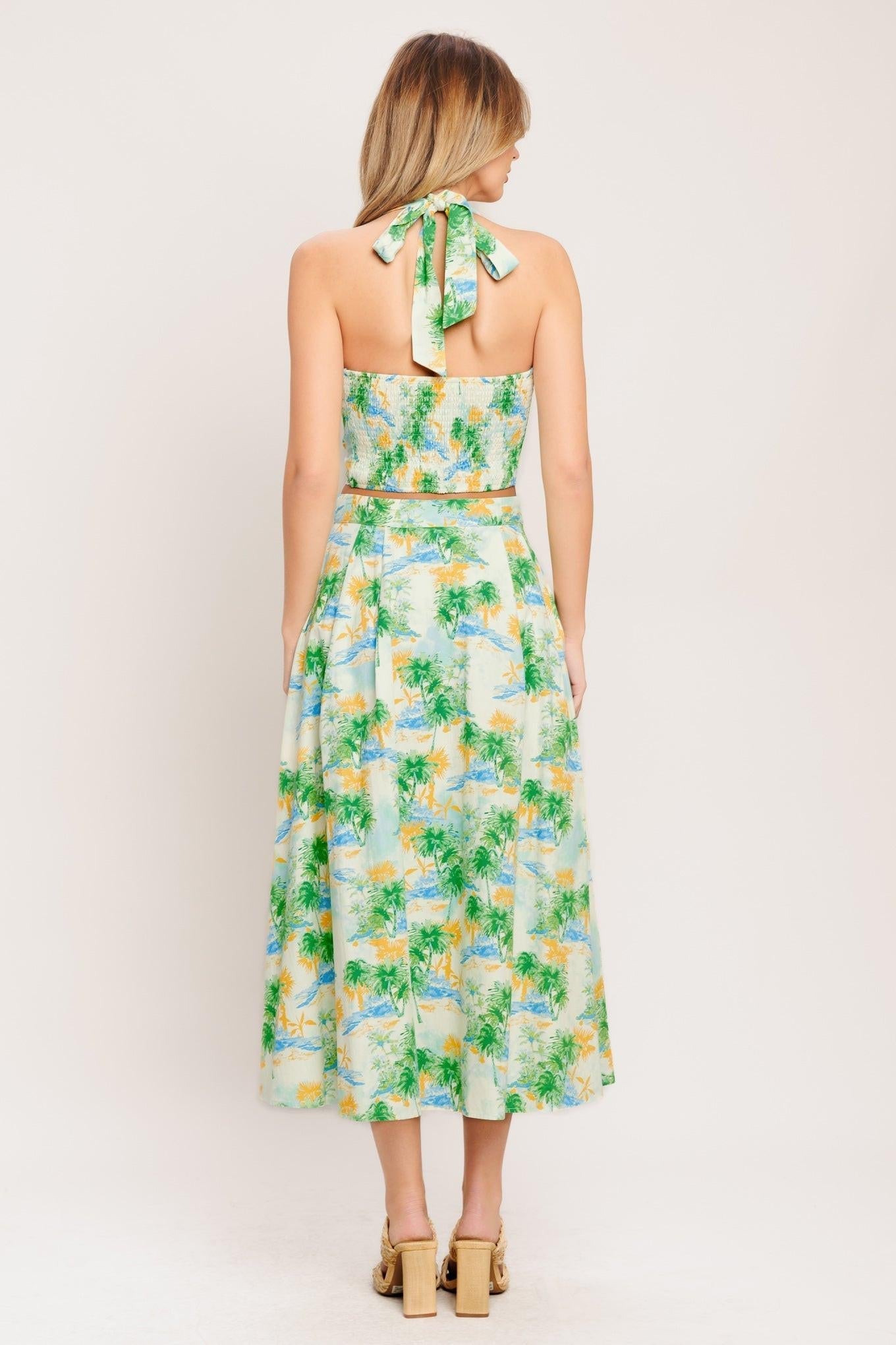 PICTURE PERFECT WOVEN TOP AND SKIRT SET Flying Tomato