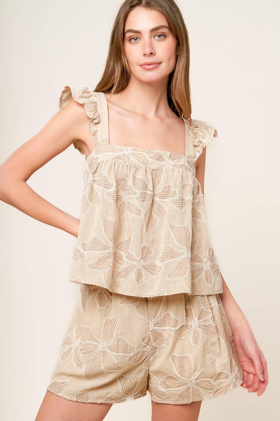 DARCY DREAM WOVEN TOP AND SHORTS SET Flying Tomato