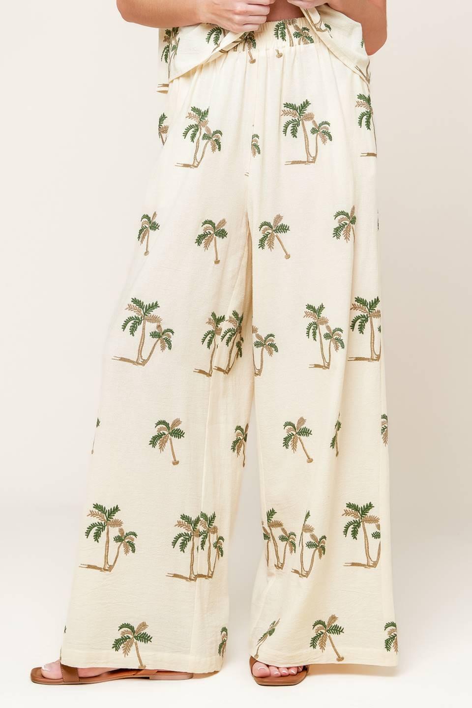 TERRIFIC TIMING IVORY WOVEN TOP AND PANT SET Flying Tomato