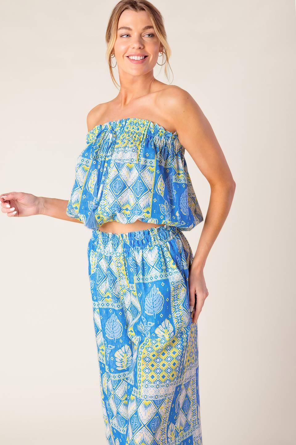 LET'S GET OUT OF TOWN WOVEN TOP AND PANT SET Flying Tomato
