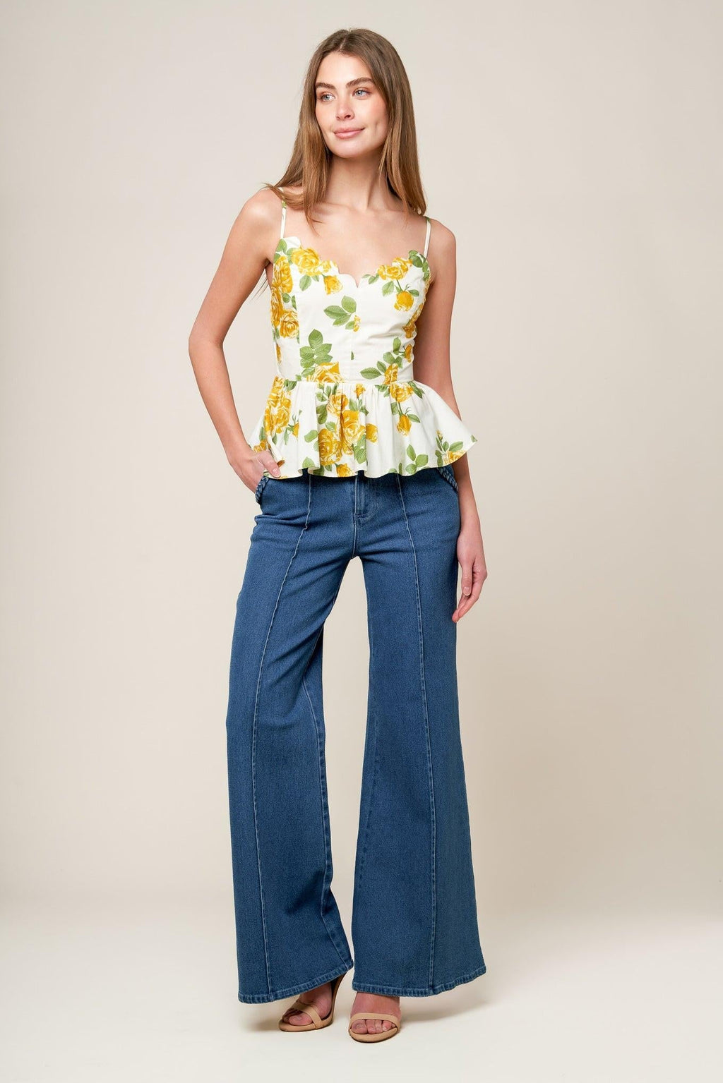 EVERY SUNDAY CREAM WOVEN TOP Flying Tomato