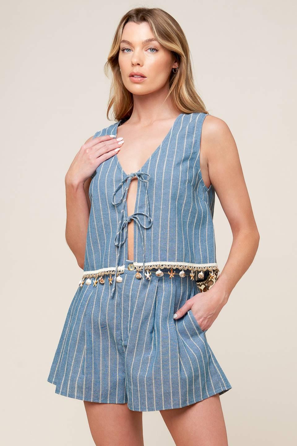 SONGS OF THE SKY WOVEN TOP AND SHORTS SET Flying Tomato