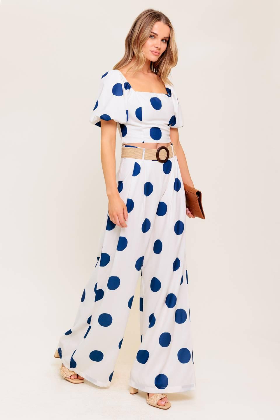 COCONUT KISS  NAVY TOP AND PANT SET Flying Tomato
